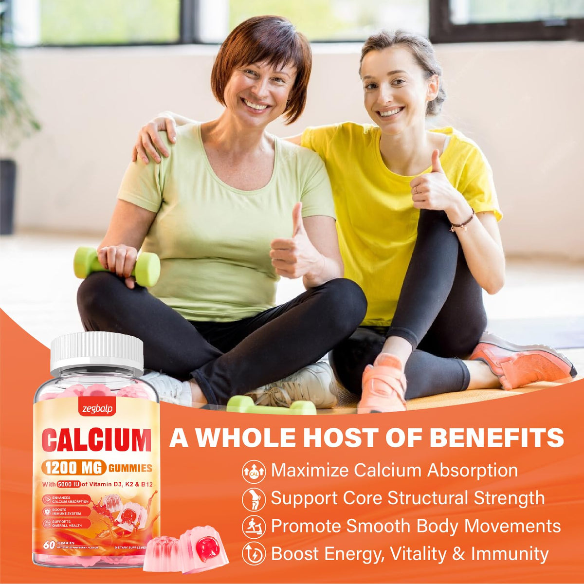 Gummies ZEGBALP Calcium avec fraise naturelle