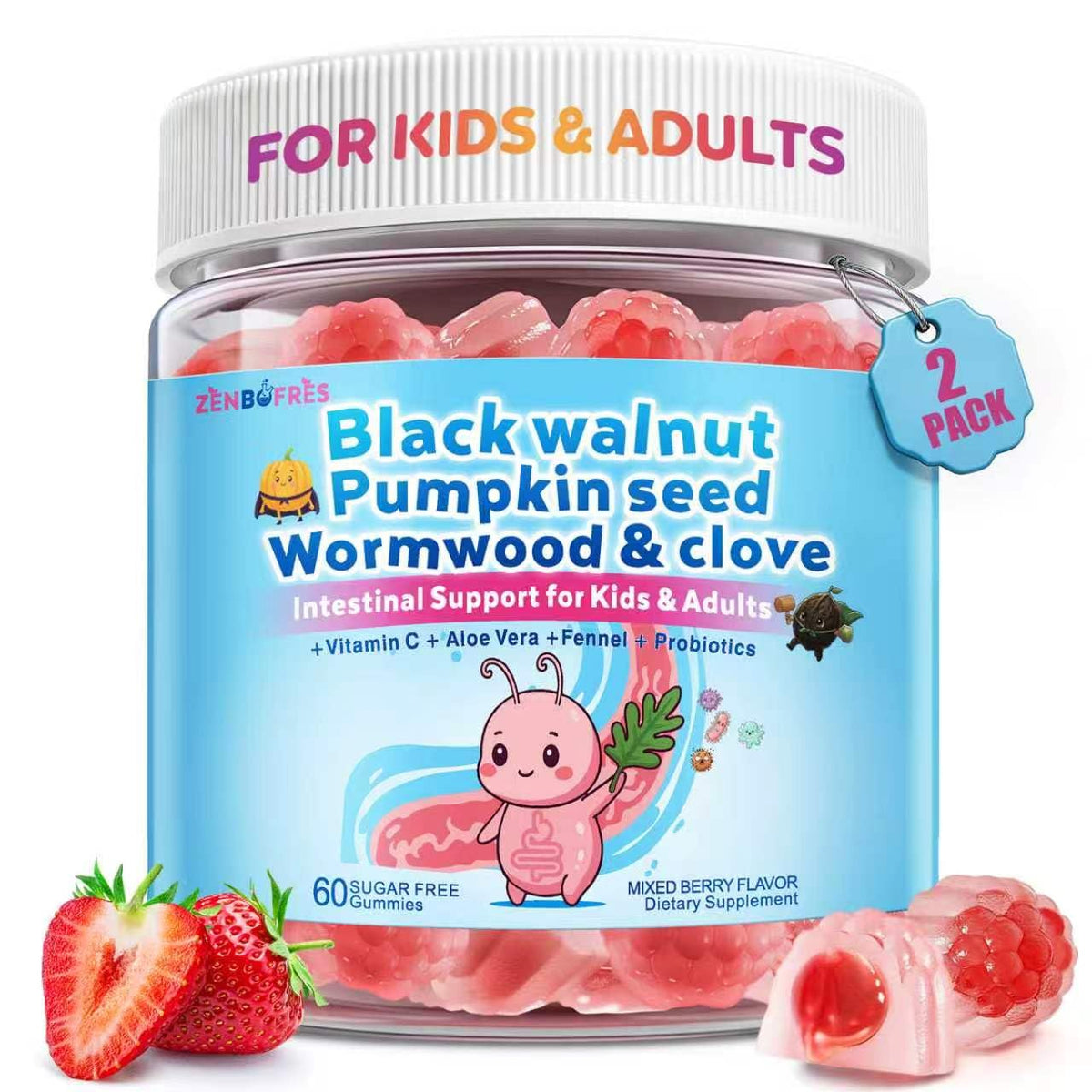 Gummies ZenBofres de santé daily, flacon de 60 comprimés