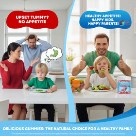 Gummies ZenBofres, ingrédients naturels sur fond blanc