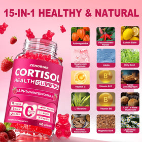 Gummies ZENORIAE Cortisol en gros plan montrant la texture