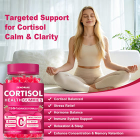 Gummies ZENORIAE Cortisol sur une cuillère en bois