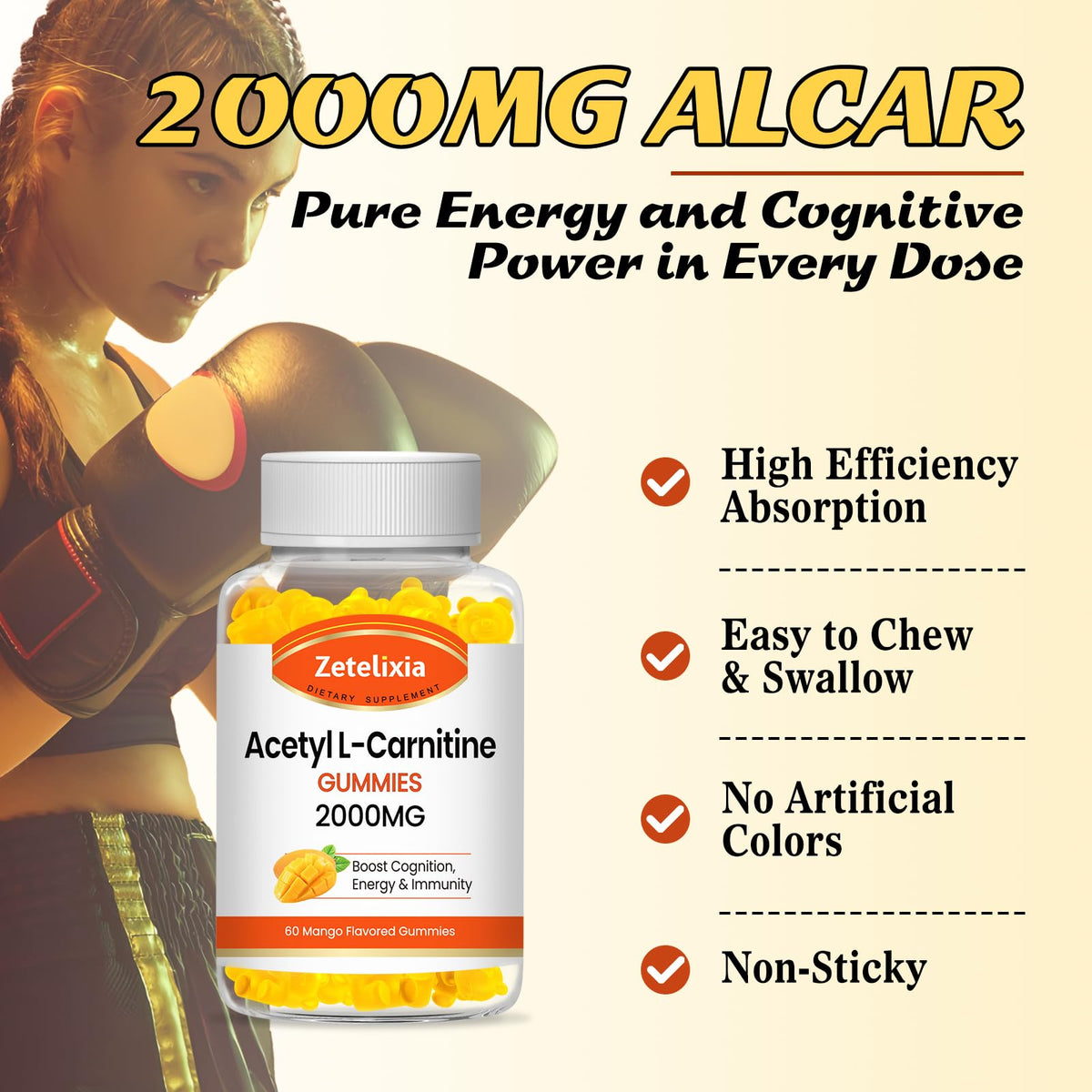 Gummies Zetelixia Acétyl L-Carnitine en situation de consommation