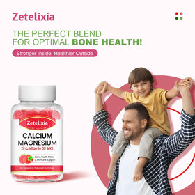 Gummies Zetelixia Calcium Magnésium Zinc avec une cuillère