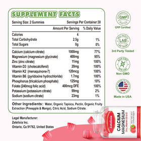 Gummies Zetelixia Calcium Magnésium Zinc goût framboise vue de dessus