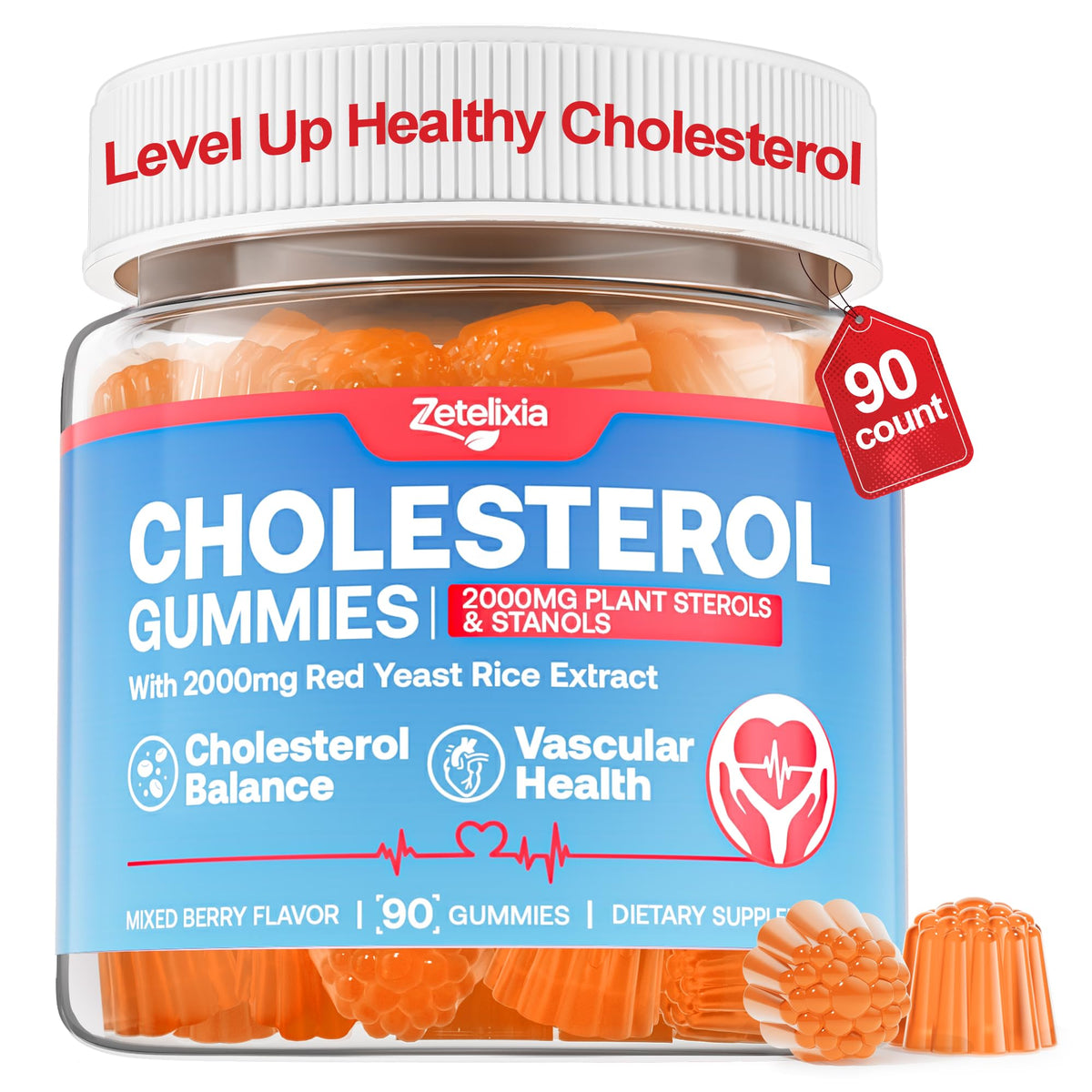 Gummies Zetelixia pour cholestérol vue de face avec emballage