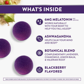 Gummies ZzzQuil en gros plan avec une vue sur la texture