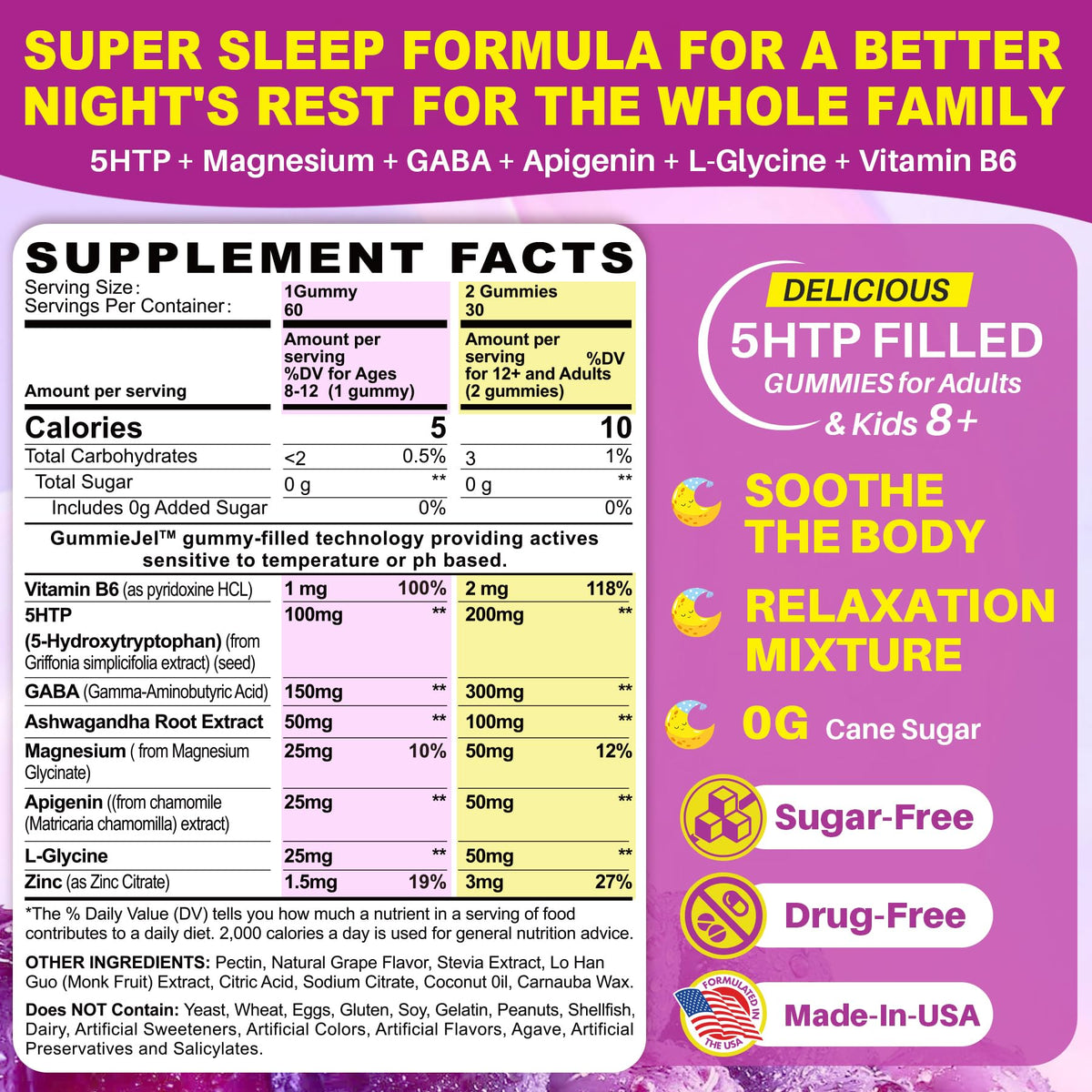 Gummy 5HTP LILICARE avec Magnésium et GABA