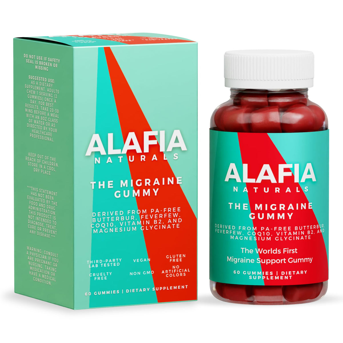Gummy anti-migraine Alafia Naturals en gros plan avec fraises