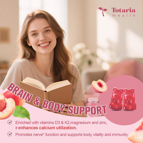 Gummy au calcium citrate Totaria avec vue rapprochée