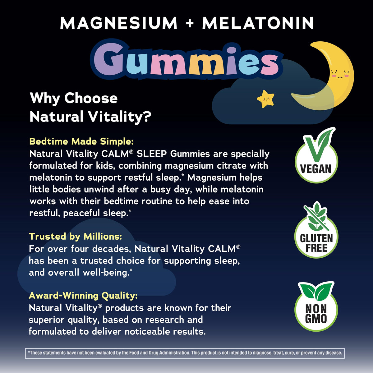 Gummy au goût de fruits de Natural Vitality Calm pour enfants, vue de près