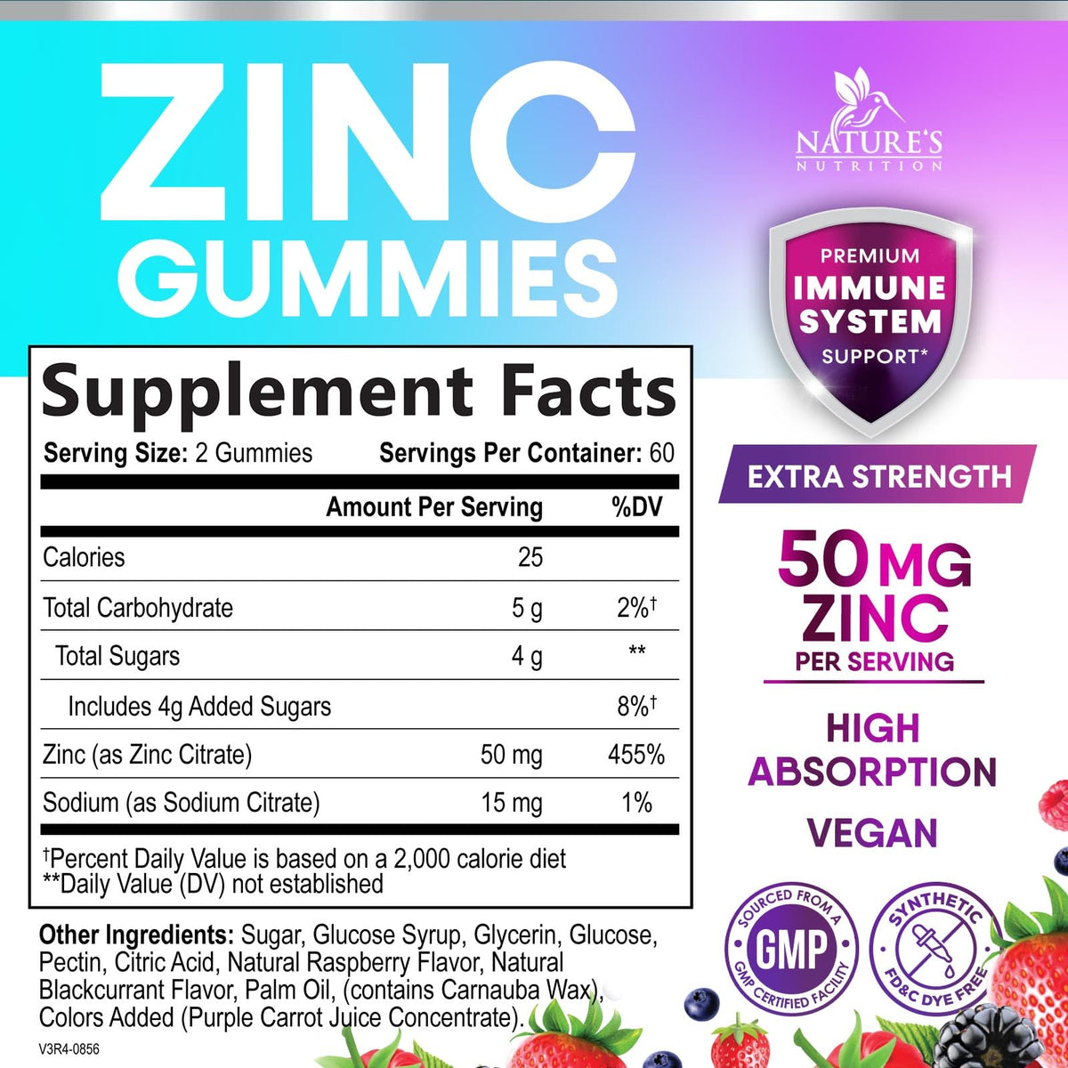 Gummy au zinc Nature's Nutrition en gros plan