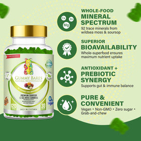 Gummy Bares Gummies de Fucus et Soursop, étiquette produit