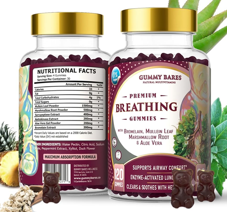 Gummy Bares Gummies Mullein 120 ct pot avec étiquette