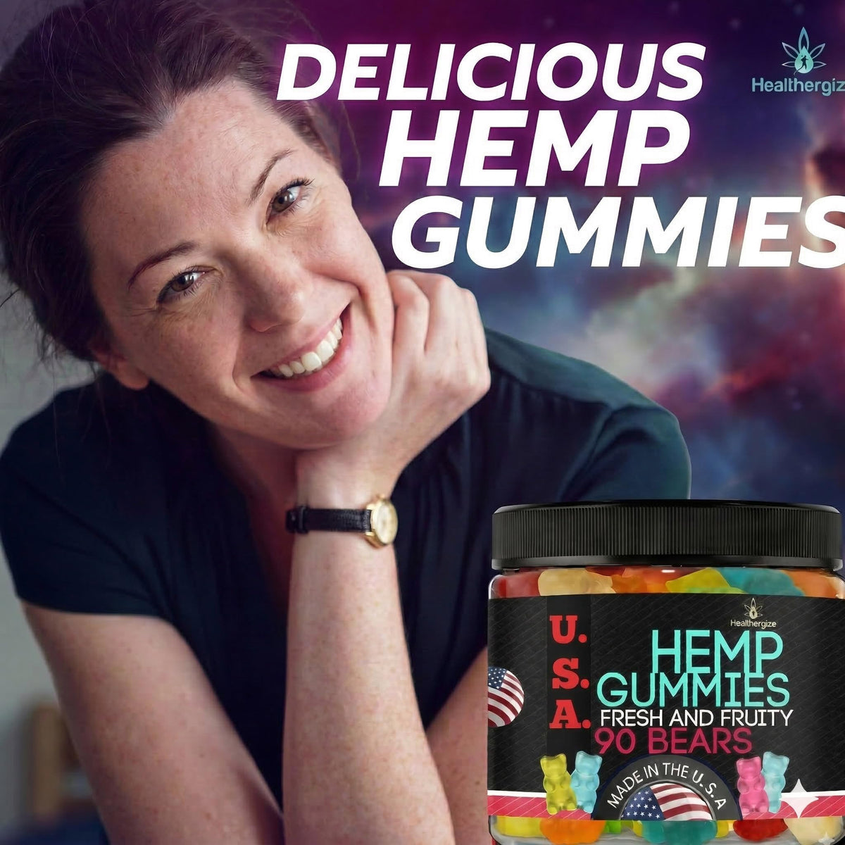 Gummy Bears Healthergize sur une assiette blanche