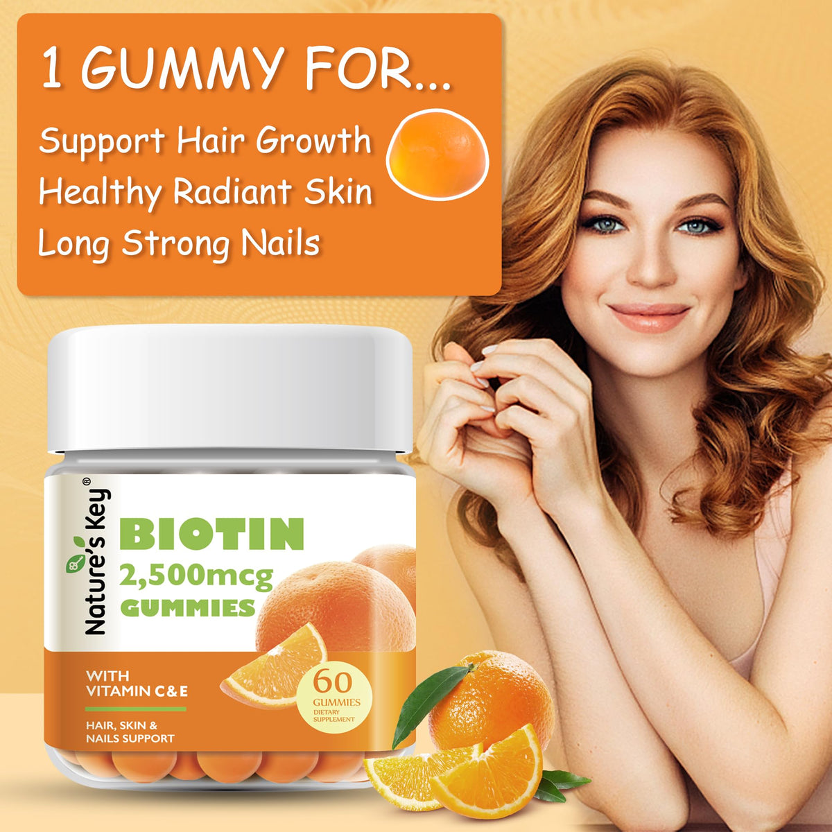 Gummy Biotine Nature's Key avec un focus sur l'étiquette des ingrédients
