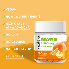 Gummy Biotine Nature's Key ouvert montrant la texture des gummies