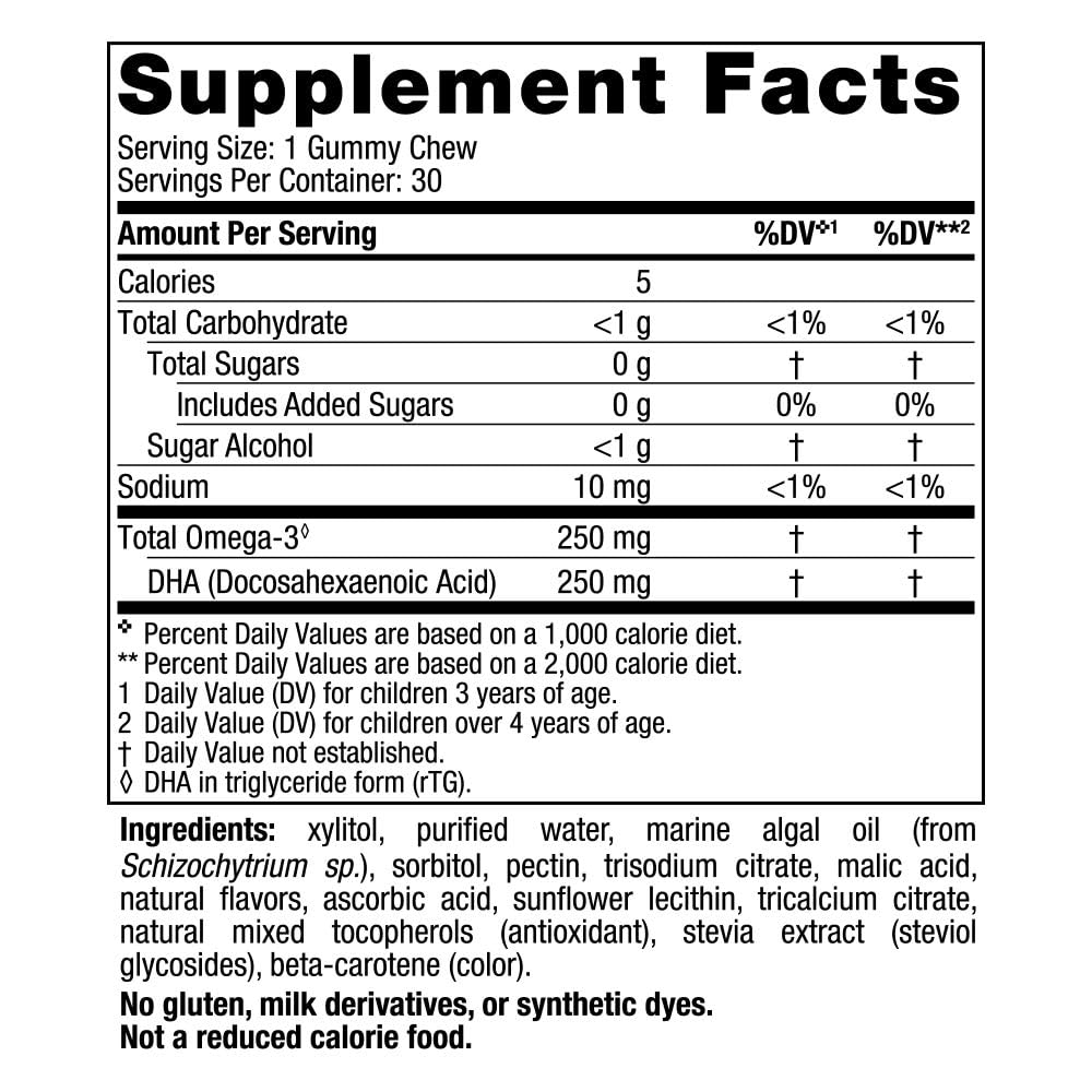 Gummy Chews DHA Enfants Nordic Naturals emballage