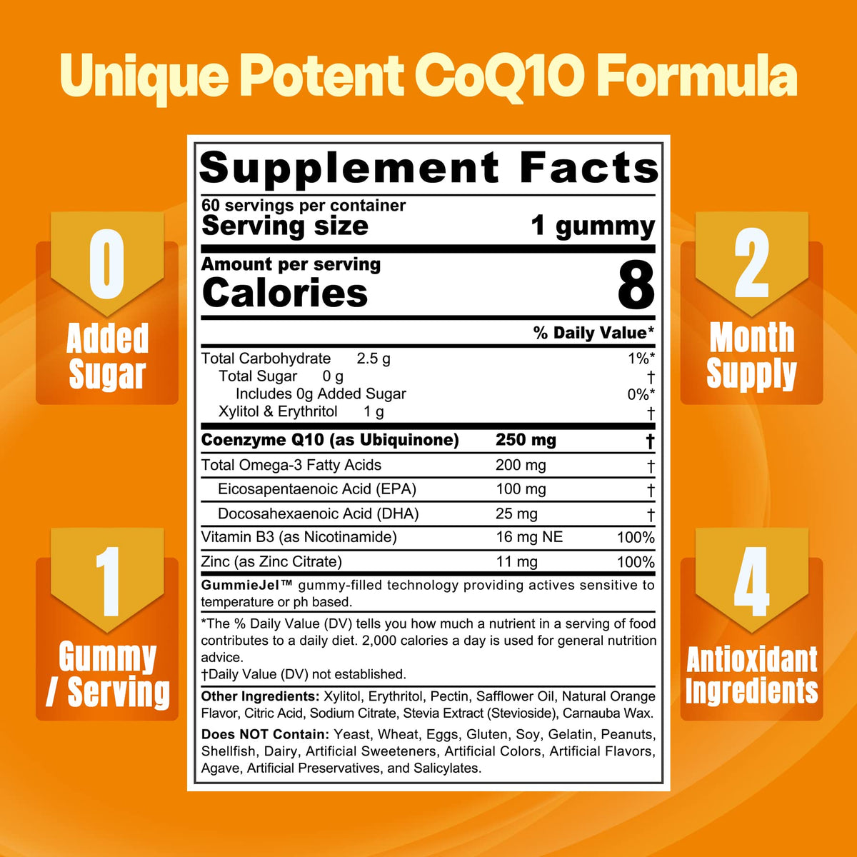 Gummy CoQ10 250mg NEVISS en gros plan