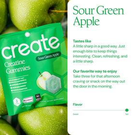 Gummy créatine Create à l'intérieur du sachet, vue rapprochée