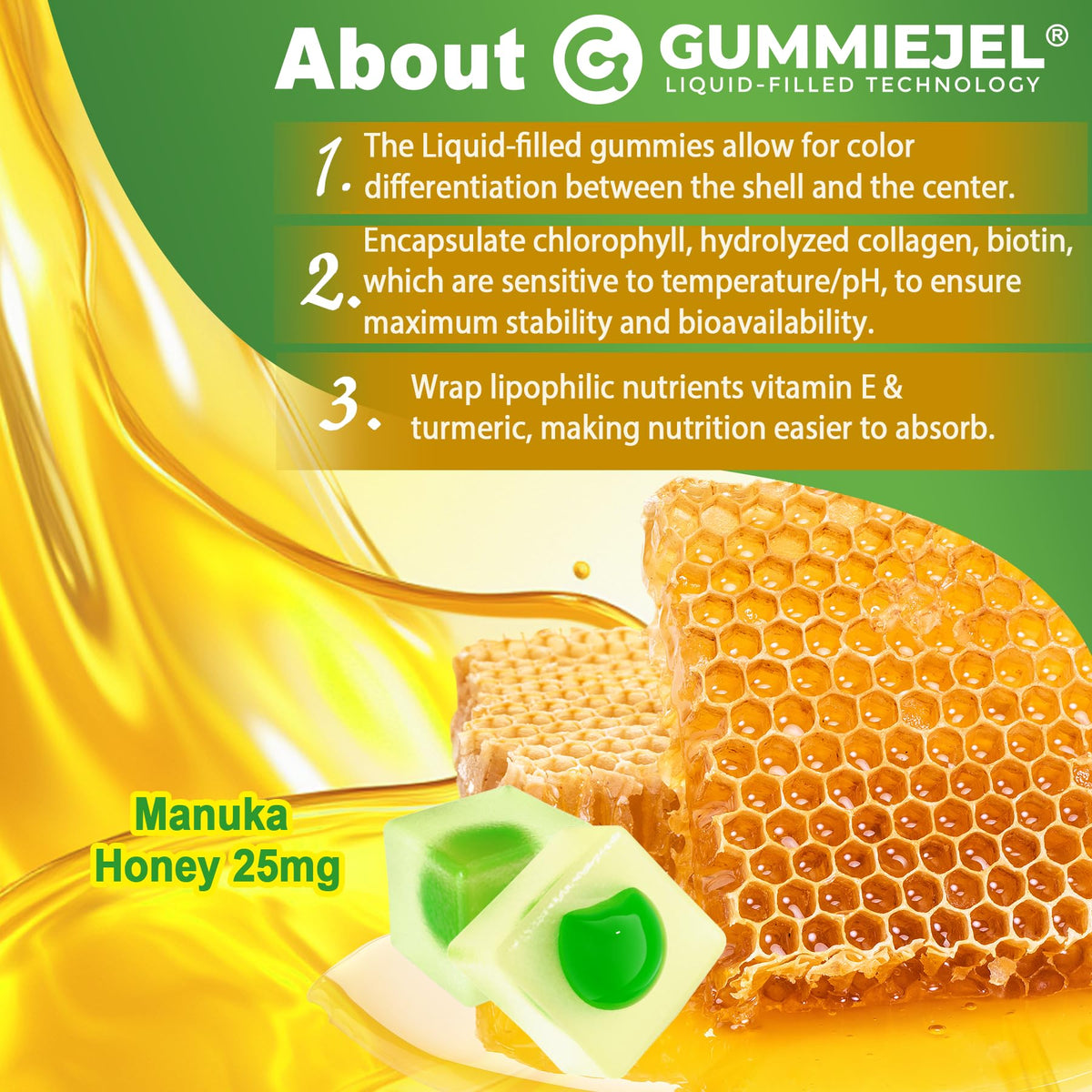 Gummy d'huile de nigelle NEVISS avec ingrédients affichés