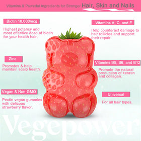 Gummy de Biotine avec saveur naturelle de fraise