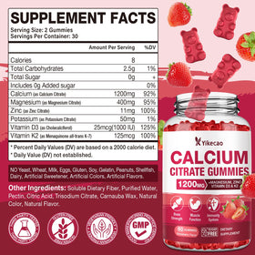 Gummy de calcium citrate Yikecao en forme de fraise