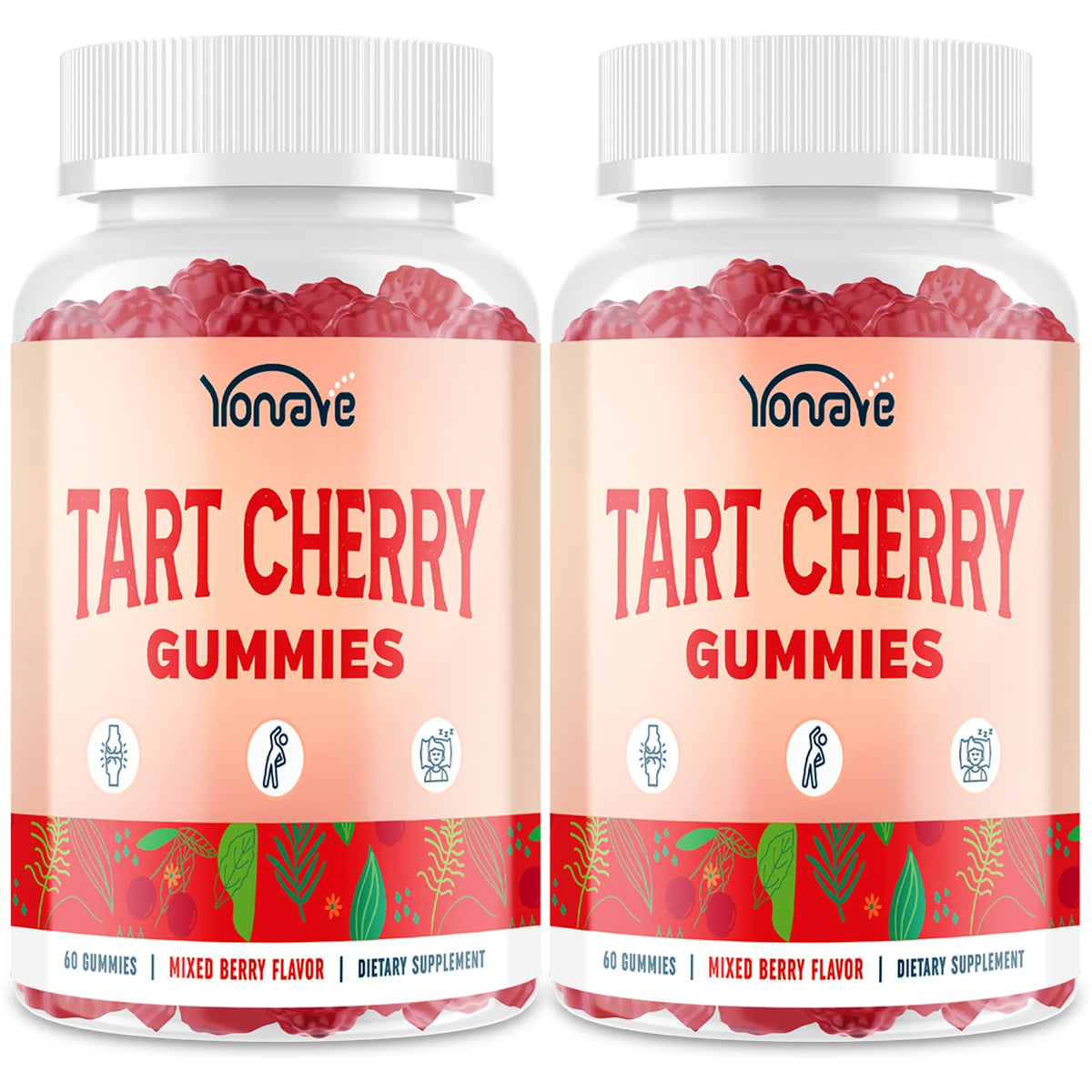 Gummy de cerise acide Yonrave 3300mg, vue de face