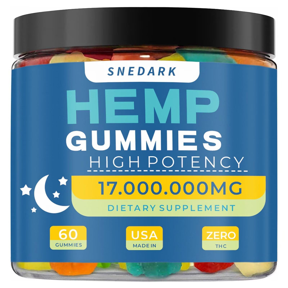 Gummy de Chanvre SNEDARK vue de face avec emballage fruité