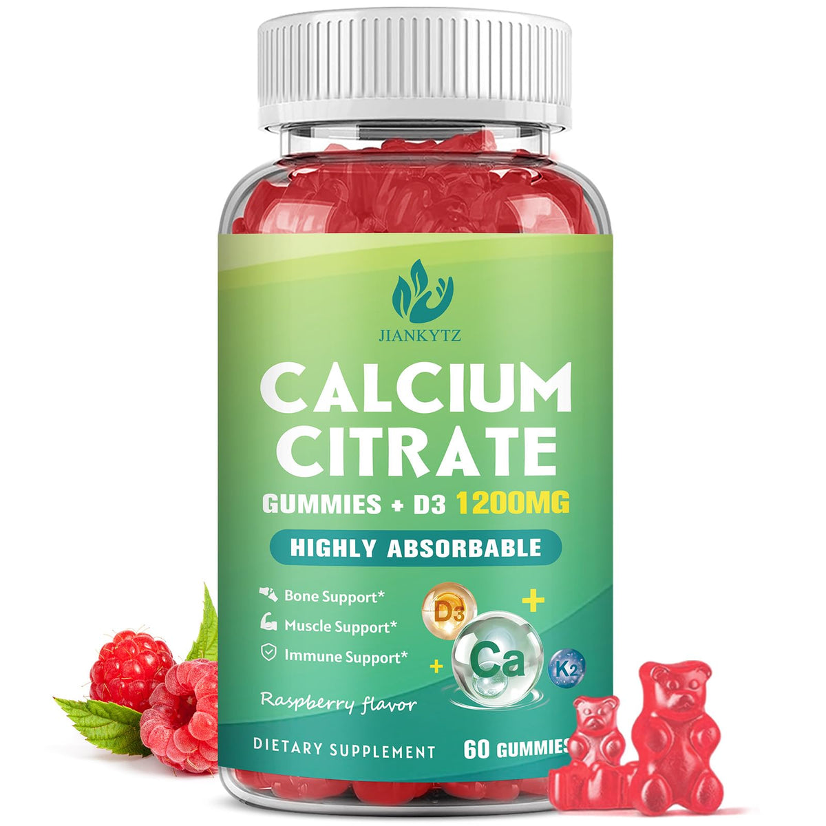 Gummy de citrate de calcium JIANKYTZ 1200mg vue de face