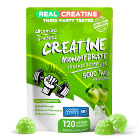 Gummy de créatine Allcoovita en vue de face, emballage de 120 gummies