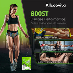 Gummy de créatine Allcoovita, présentation du dosage de 1,25 g par gummy