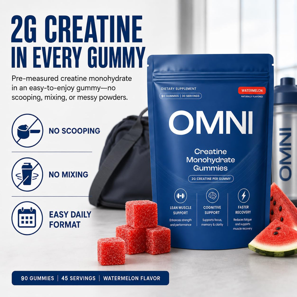 gummy de créatine linnavarv sur une table