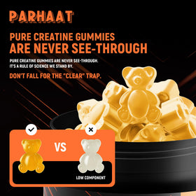 Gummy de créatine Parhaat, prise en main, montrant la texture