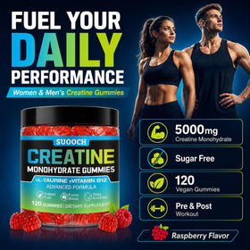 Gummy de créatine SUOOCH en gros plan avec texture