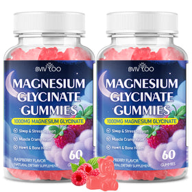 Gummy de Magnésium Glycinate BVIVLOO 1000mg, pot de 120 pièces