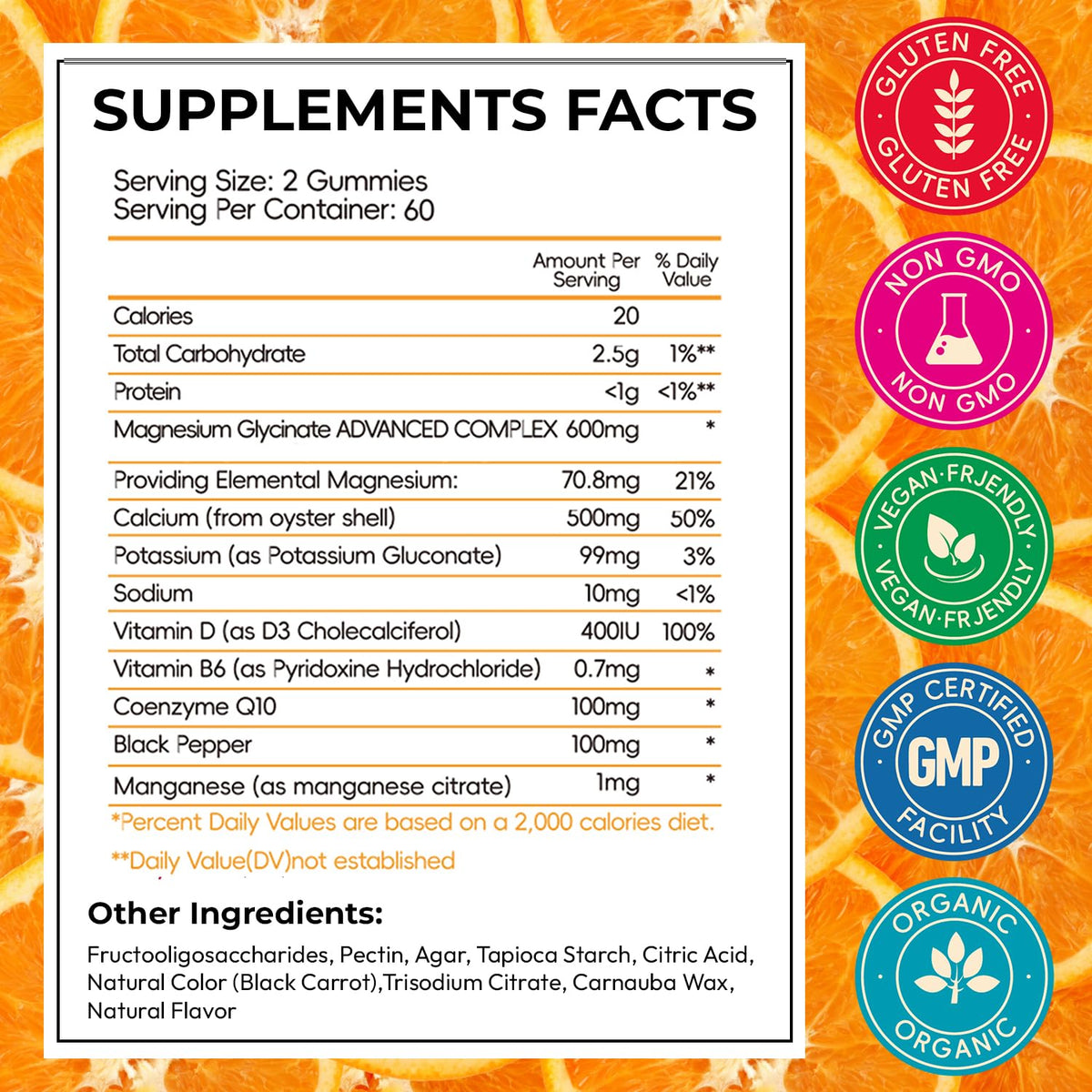 Gummy de magnésium glycinate Xytora en gros plan, saveur orange