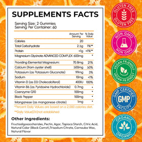 Gummy de magnésium glycinate Xytora en gros plan, saveur orange