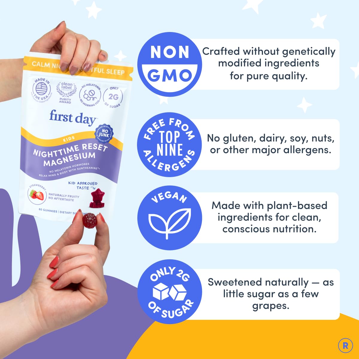 Gummy de Magnésium pour Enfants FIRST DAY, dosage recommandé