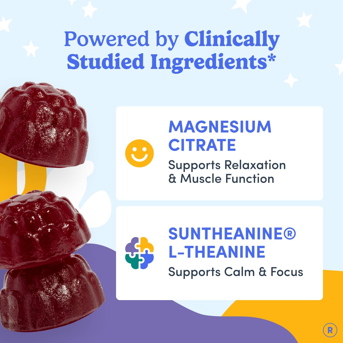 Gummy de Magnésium pour Enfants FIRST DAY, gummies sur une table