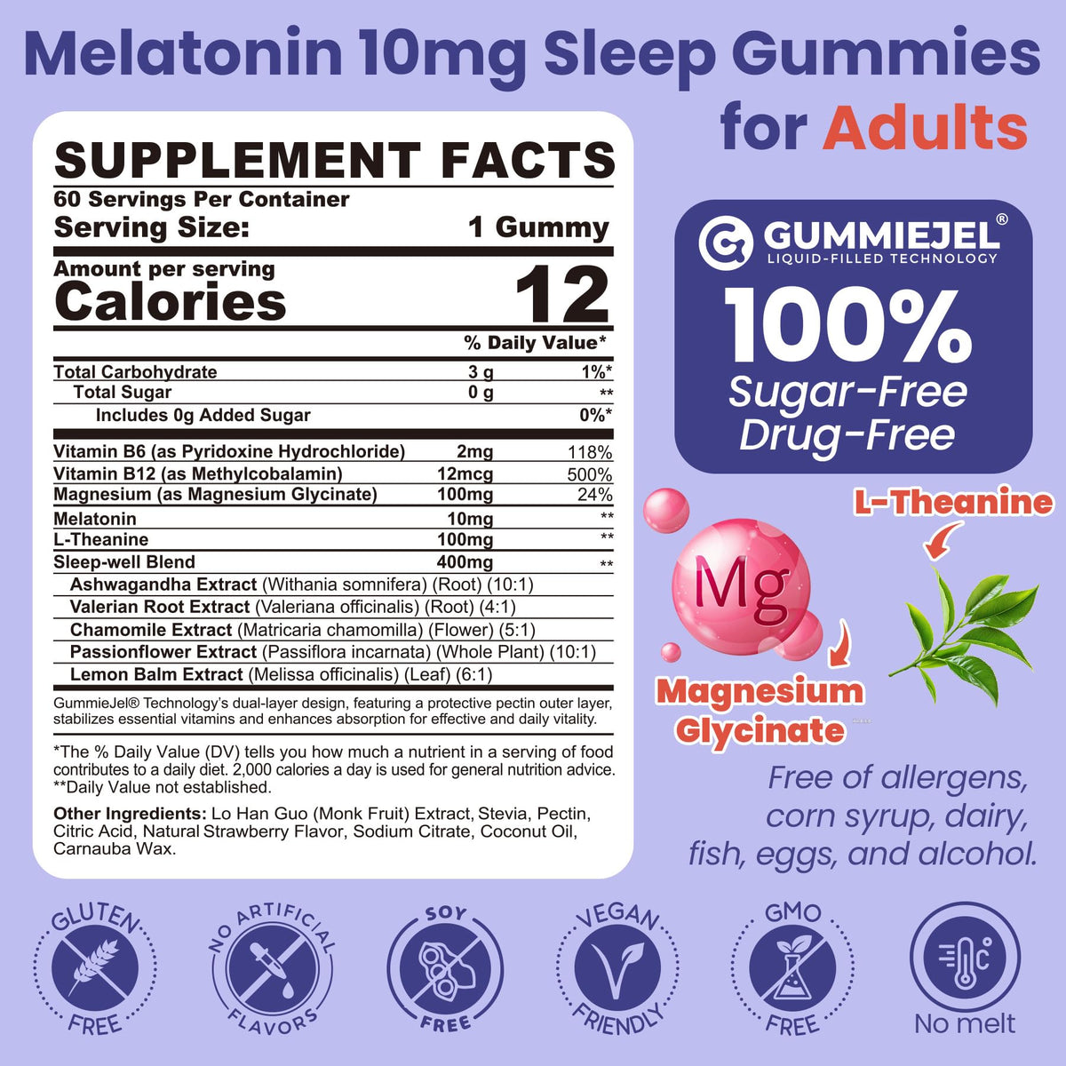 Gummy de mélatonine EnvyCure en gros plan avec texture