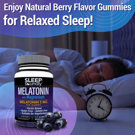 Gummy de mélatonine et magnésium Sleep Soundly, saveur baie, gros plan