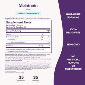 Gummy de mélatonine Natrol 10mg sur un fond blanc