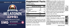 Gummy de mélatonine Source Naturals sur une table