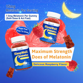 Gummy de Sommeil Vazatisi avec ingrédients naturels en arrière-plan