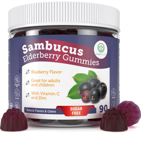 Gummy de sureau Purify Life sans sucre, 90 gummies dans l'emballage
