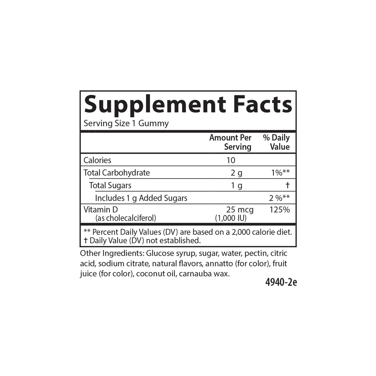 Gummy de vitamine D3 Carlson saveur fraise