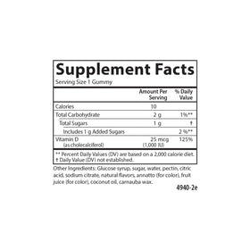 Gummy de vitamine D3 Carlson saveur fraise