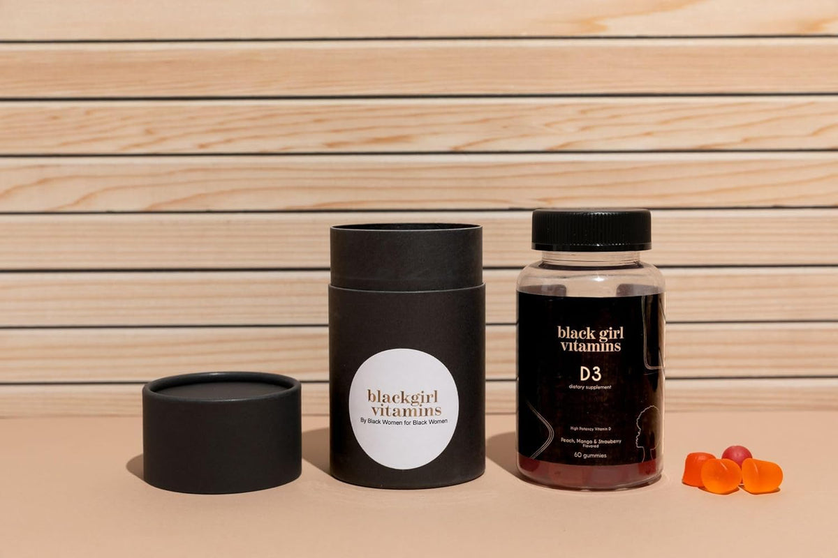 Gummy de vitamine D3 de Black Girl Vitamins, en gros plan sur la texture
