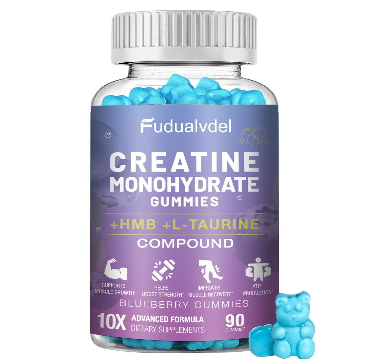 Gummy Fudualvdel de créatine HMB 8000MG vue de face