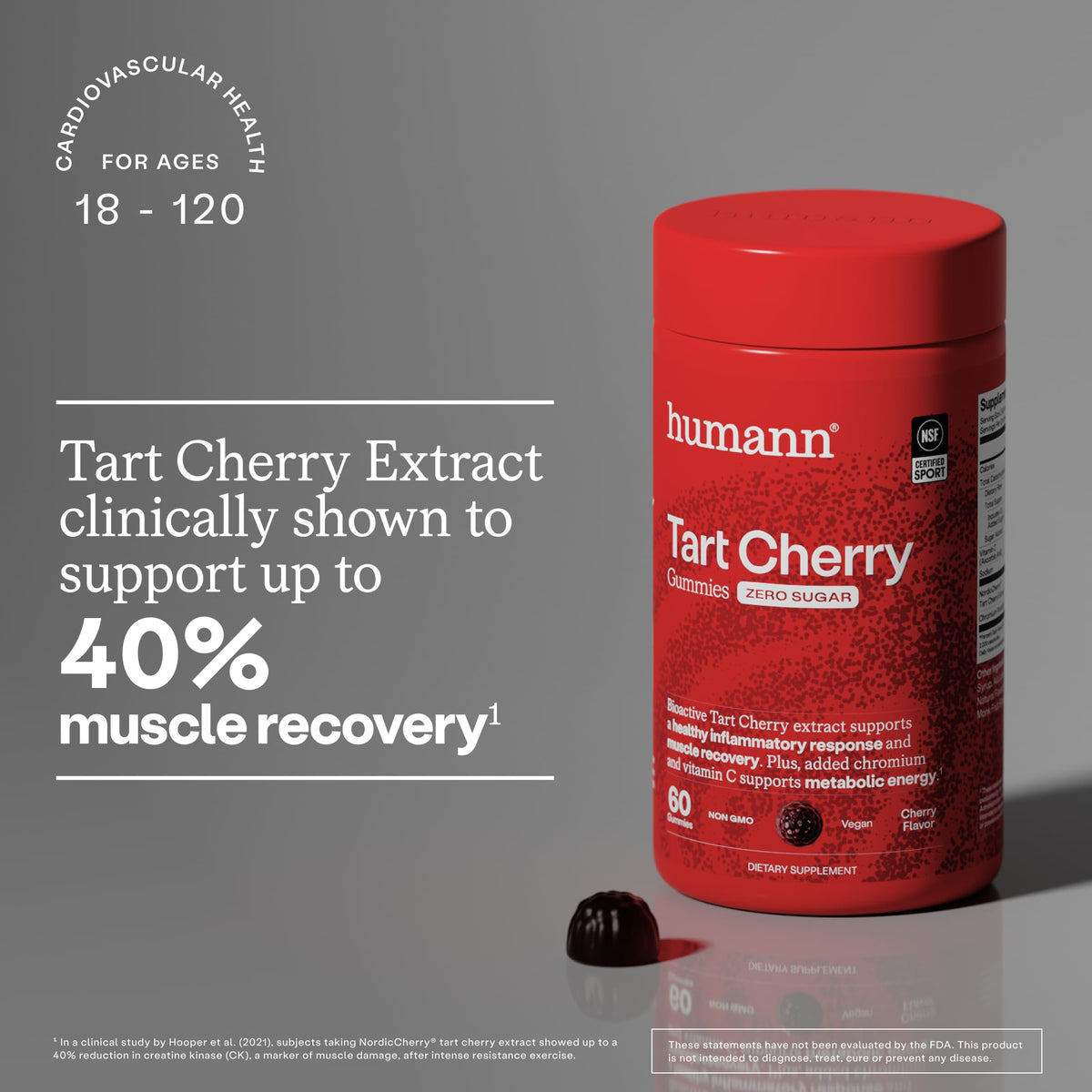 Gummy HumanN à la cerise acide, prise d'une gummy avec un verre d'eau